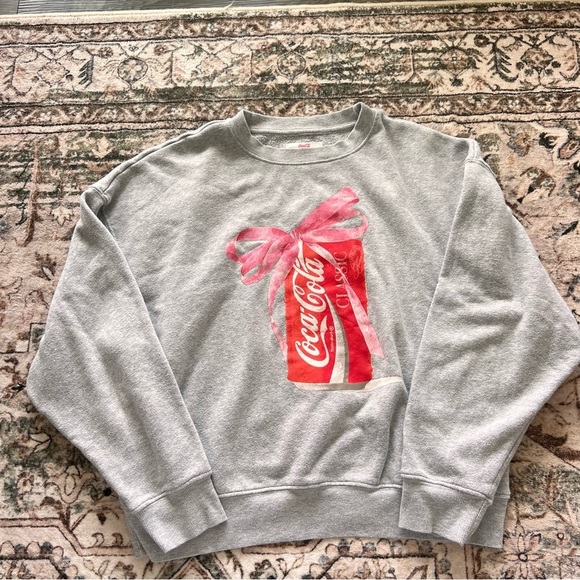 Coca-Cola Gray Sweatshirt with Red Logo- XS